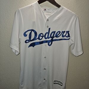 Majestic Los Angeles Dodgers White Button-Front Baseball Jersey S